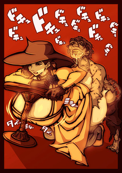 Miranda kara no batsu de zako Lycan ni houshi suru Dimitrescu fujin