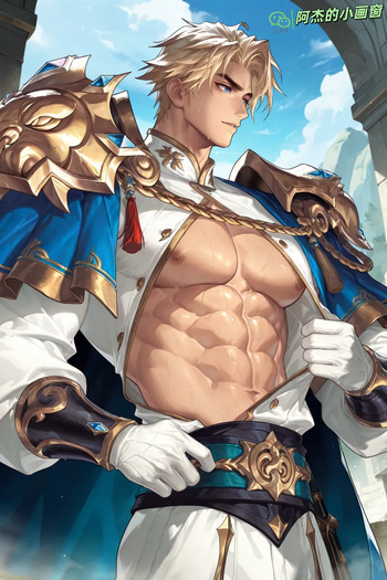 [KisenAI] Arthur-亚瑟-荣光之誓-铠甲腹肌肌肉P1-王者荣耀-Honor of Kings-SFW [AI Generated] cover