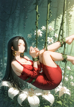 BOA HANCOCK'S SHIBARI-SUSPENDED BLISS, DEWDROPS ON THE LILIES [AI Generated] page 2