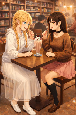Bella and Emma Board Game Cafe Date [AI Generated] page 4