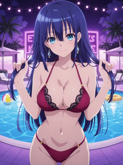 [Kurohime] 夕桐アヤノ（ナイトプール）[AI Generated] page 9
