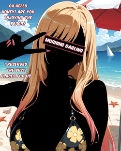 Censored date with Marin on Beach [AI generated] page 1