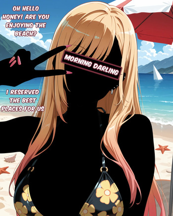 Censored date with Marin on Beach [AI generated] cover