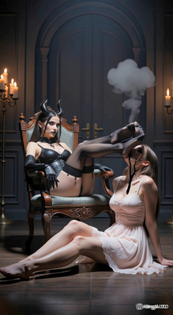 Succubus corrupted an innocent girl to transform into a succubus by making her sniff her feet page 4